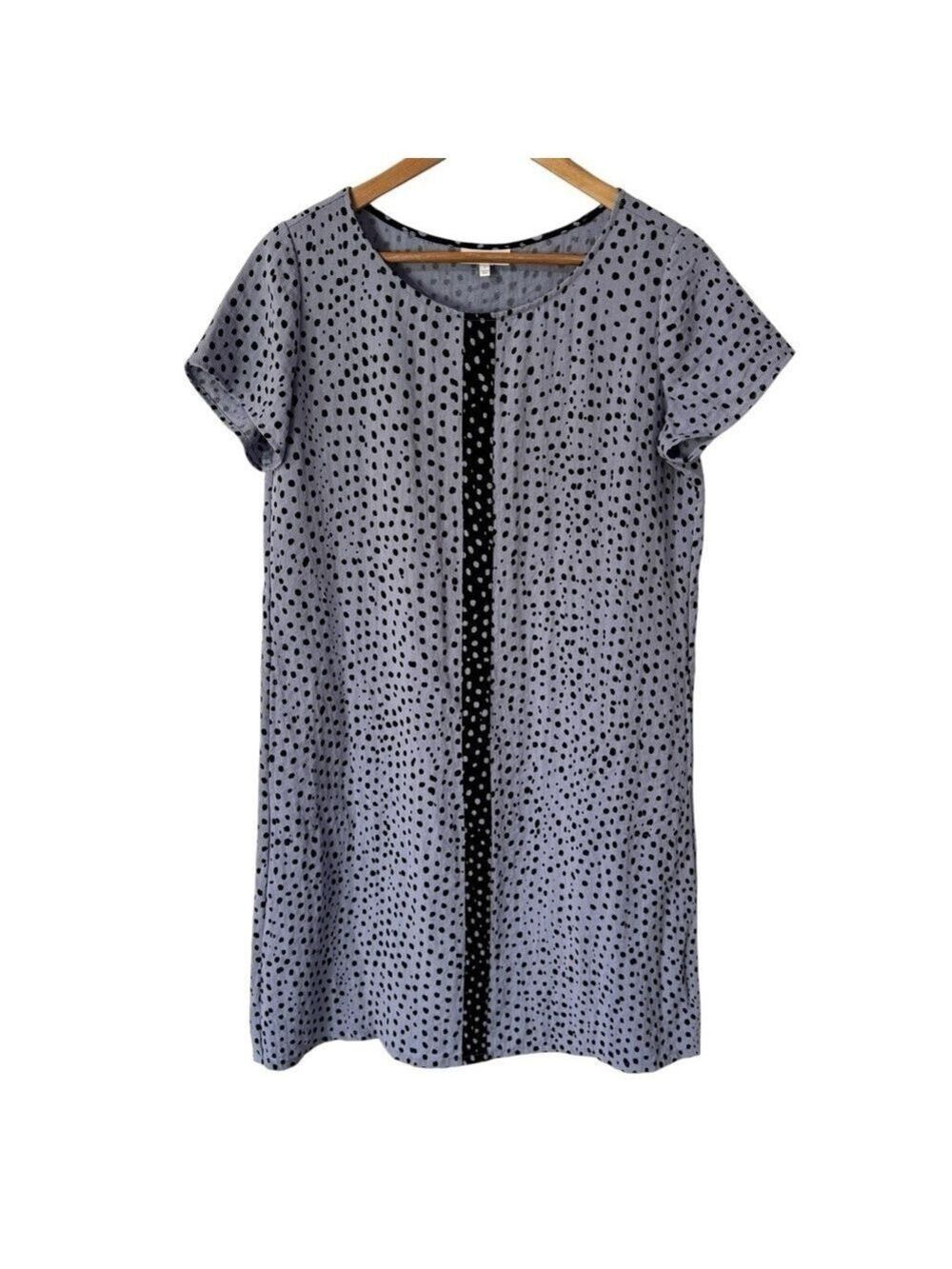 Habitat T-Shirt Dress Sz S Blue Polkadot Relaxed Fit Shift Casual Summer VGUC
